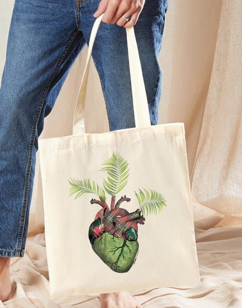Tote bag Corazón con Hojas - Imagen 2
