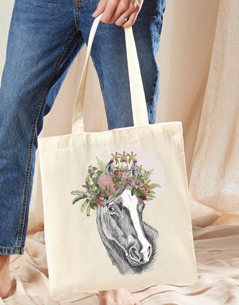 Tote Bag Caballo Flores